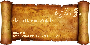 Öhlbaum Zekő névjegykártya